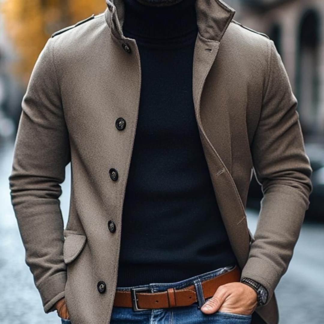 Nicolas - Veste Élégante Ajustée Col Montant