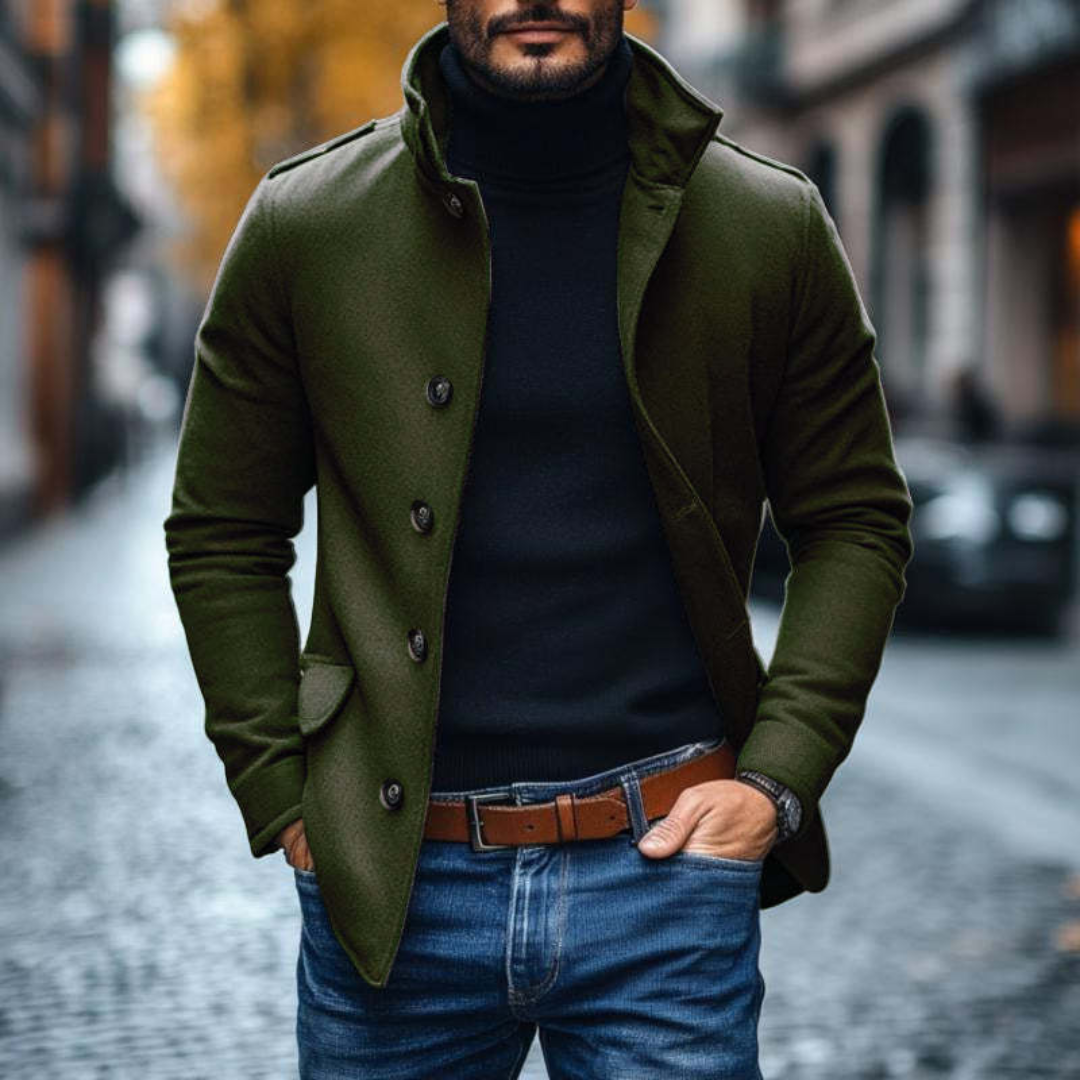 Nicolas - Veste Élégante Ajustée Col Montant