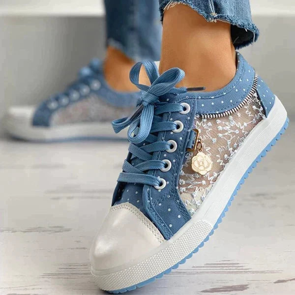 Sabine - Baskets Chic Pois Dentelle