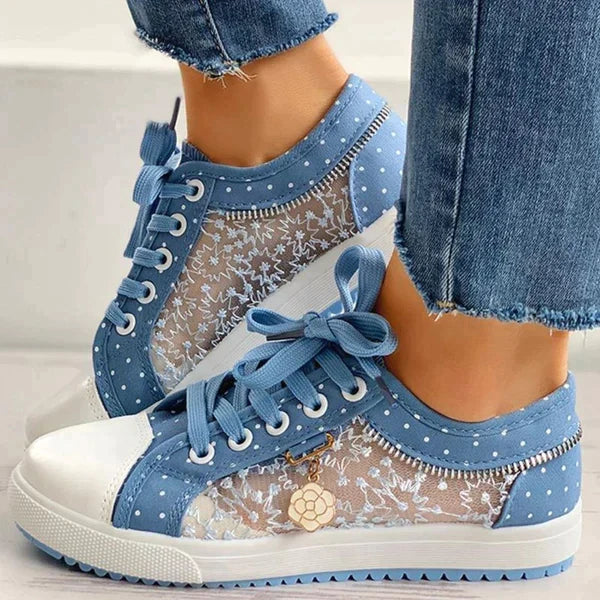 Sabine - Baskets Chic Pois Dentelle
