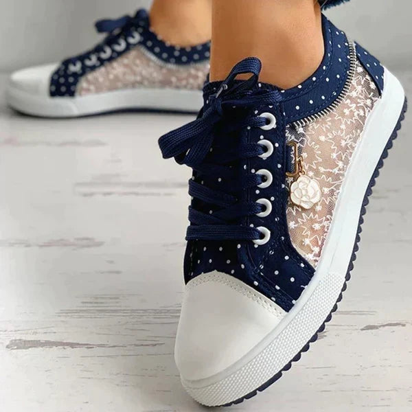 Sabine - Baskets Chic Pois Dentelle
