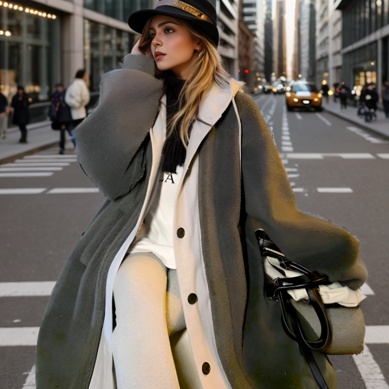 Christine - Manteau Chic Teddy à Capuche