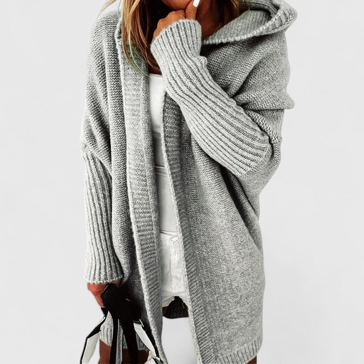 Sylvie - Cardigan Élégant Oversize à Capuche