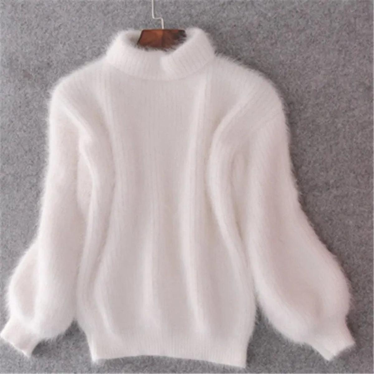 Delphine - Pull Élégant Mohair Col Roulé