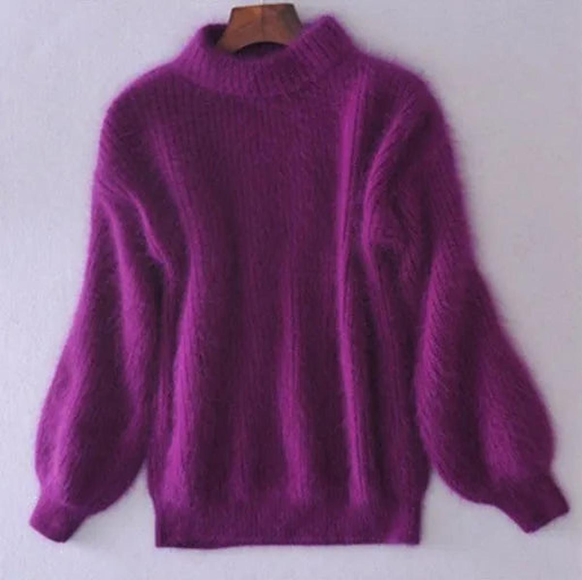 Delphine - Pull Élégant Mohair Col Roulé
