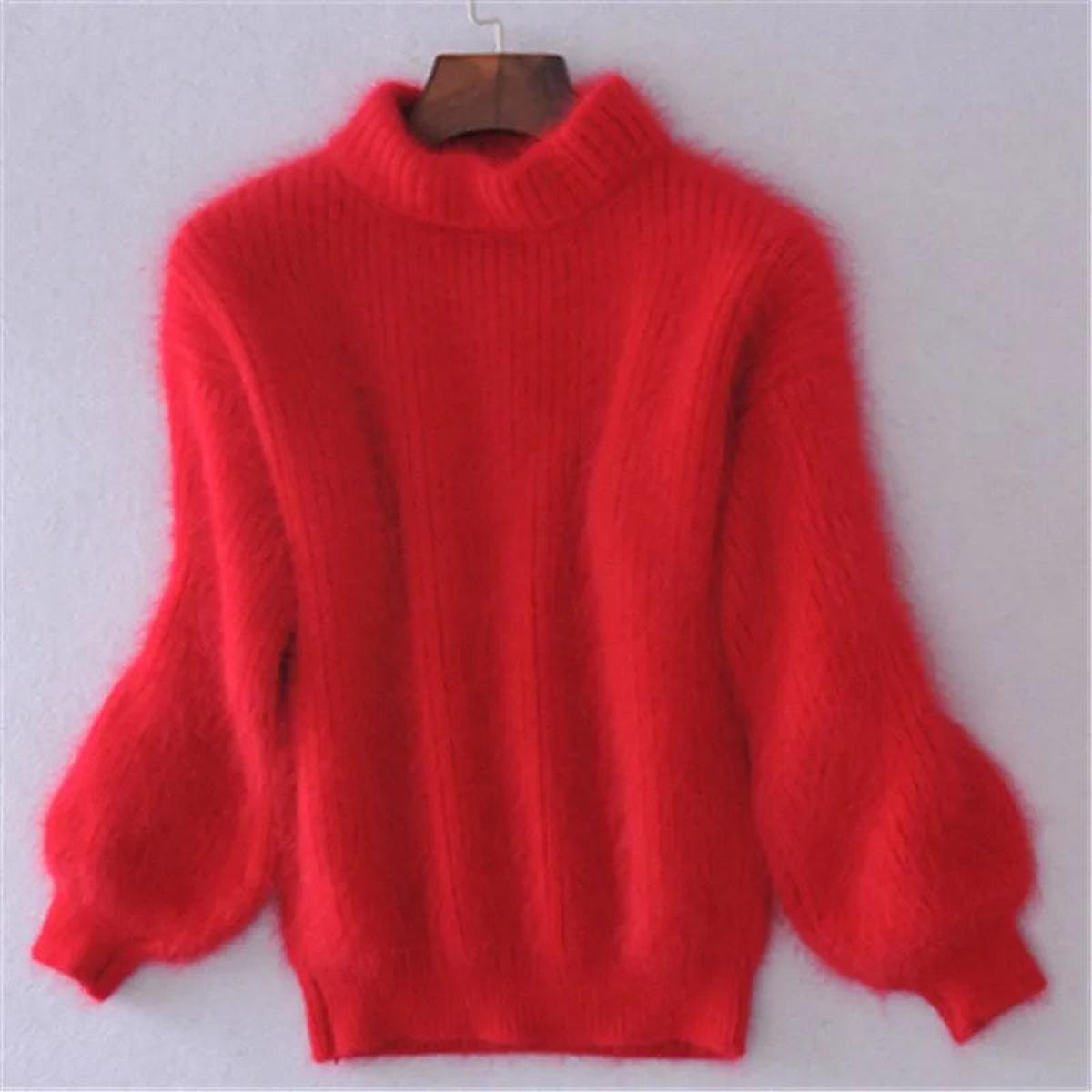 Delphine - Pull Élégant Mohair Col Roulé