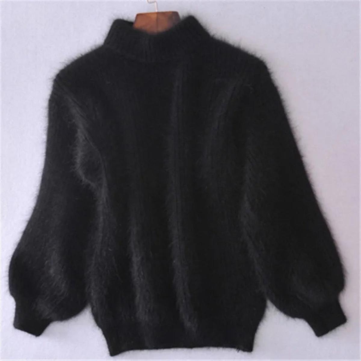 Delphine - Pull Élégant Mohair Col Roulé