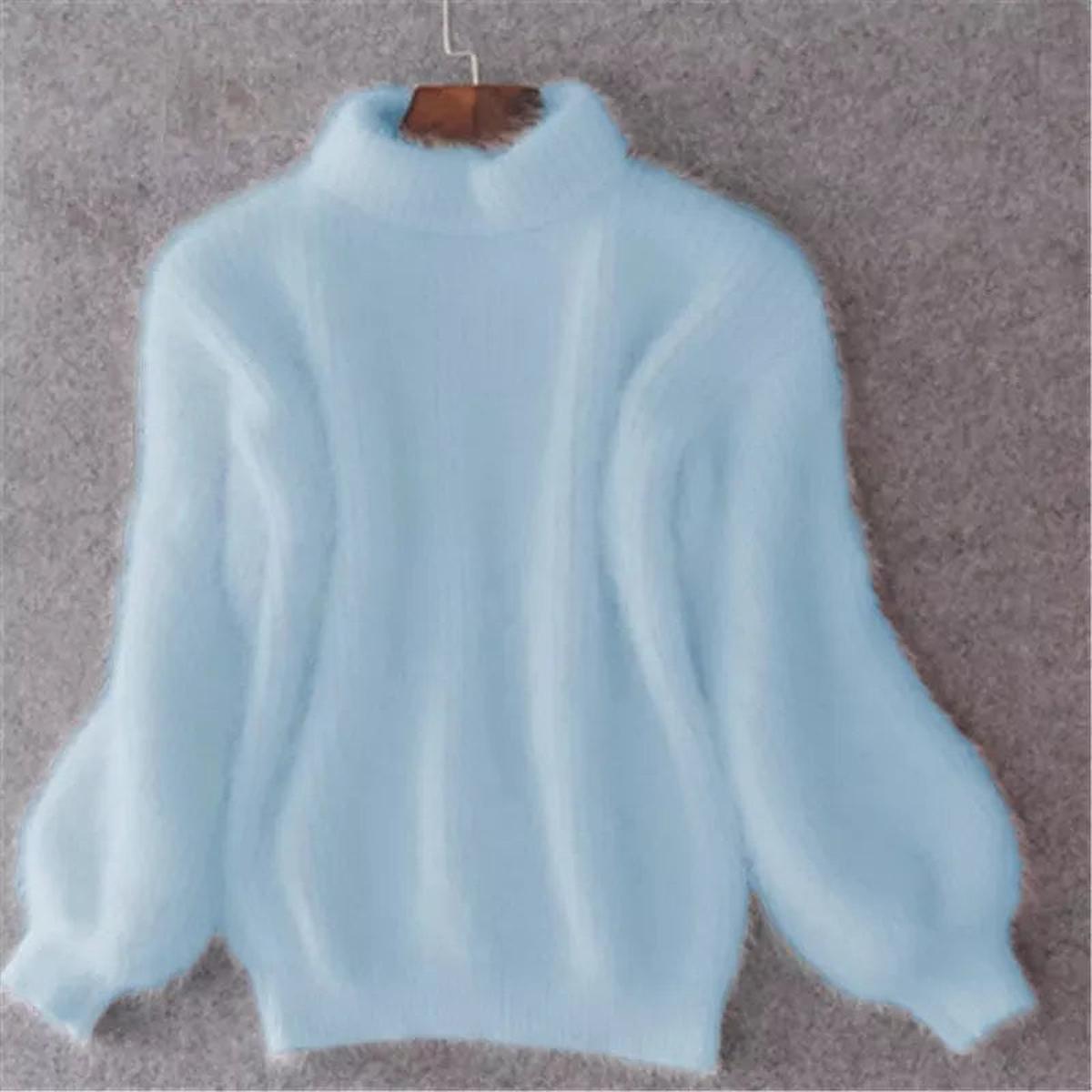 Delphine - Pull Élégant Mohair Col Roulé