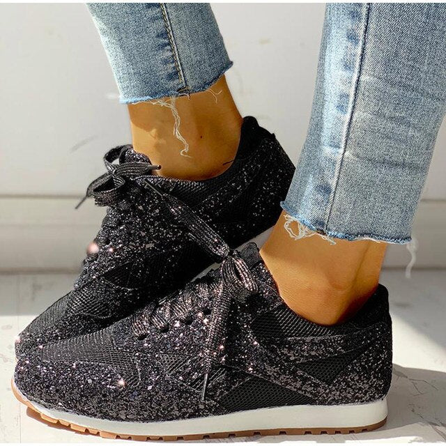 Vérène - Sneakers Scintillantes Avec Effet Pailleté Chic