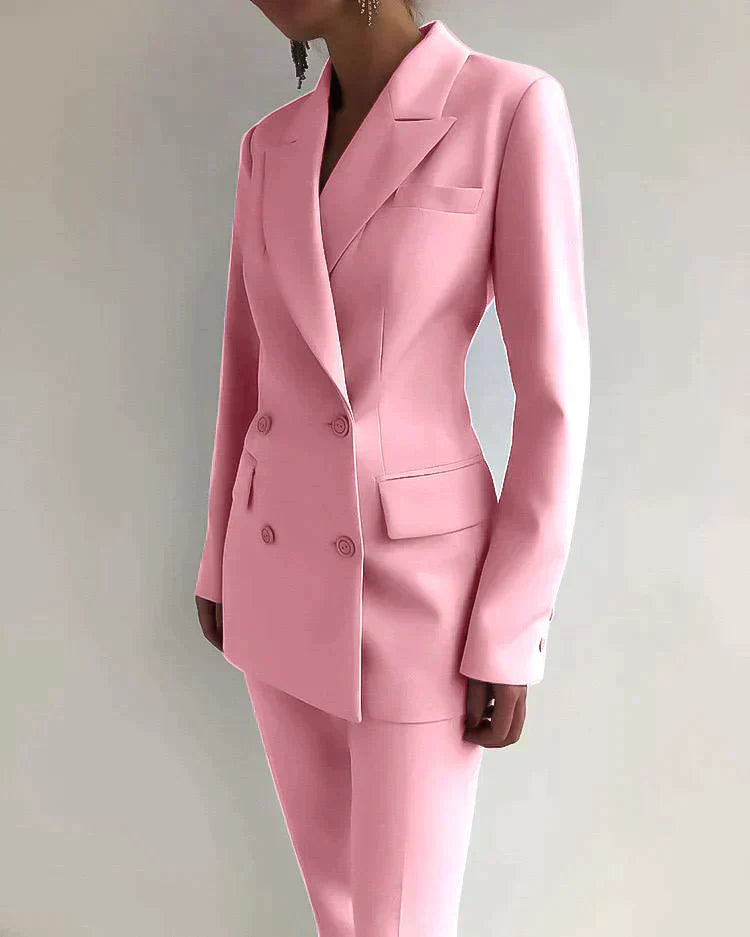 Sarah - Ensemble Tailleur Femme - Blazer Chic et Pantalon Élégant - Femme-4