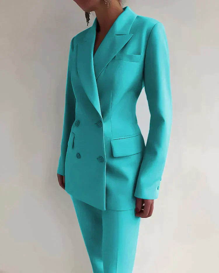 Sarah - Ensemble Tailleur Femme - Blazer Chic et Pantalon Élégant - Femme-5