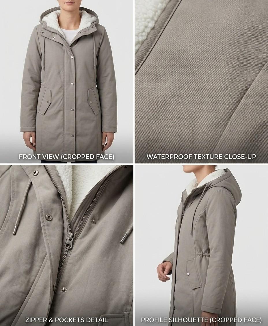 Nathalie | Parka Élégante Chaude à Capuche