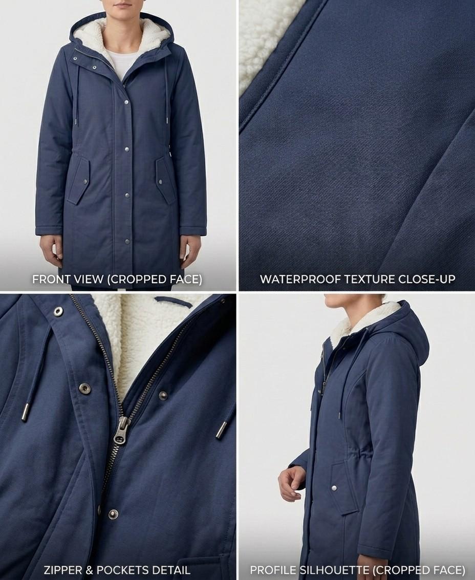 Nathalie | Parka Élégante Chaude à Capuche