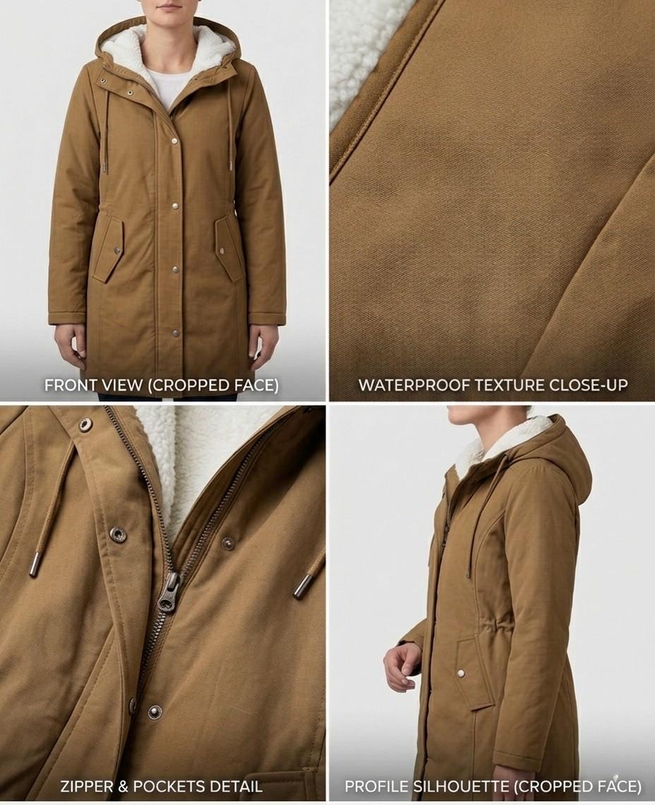 Nathalie | Parka Élégante Chaude à Capuche