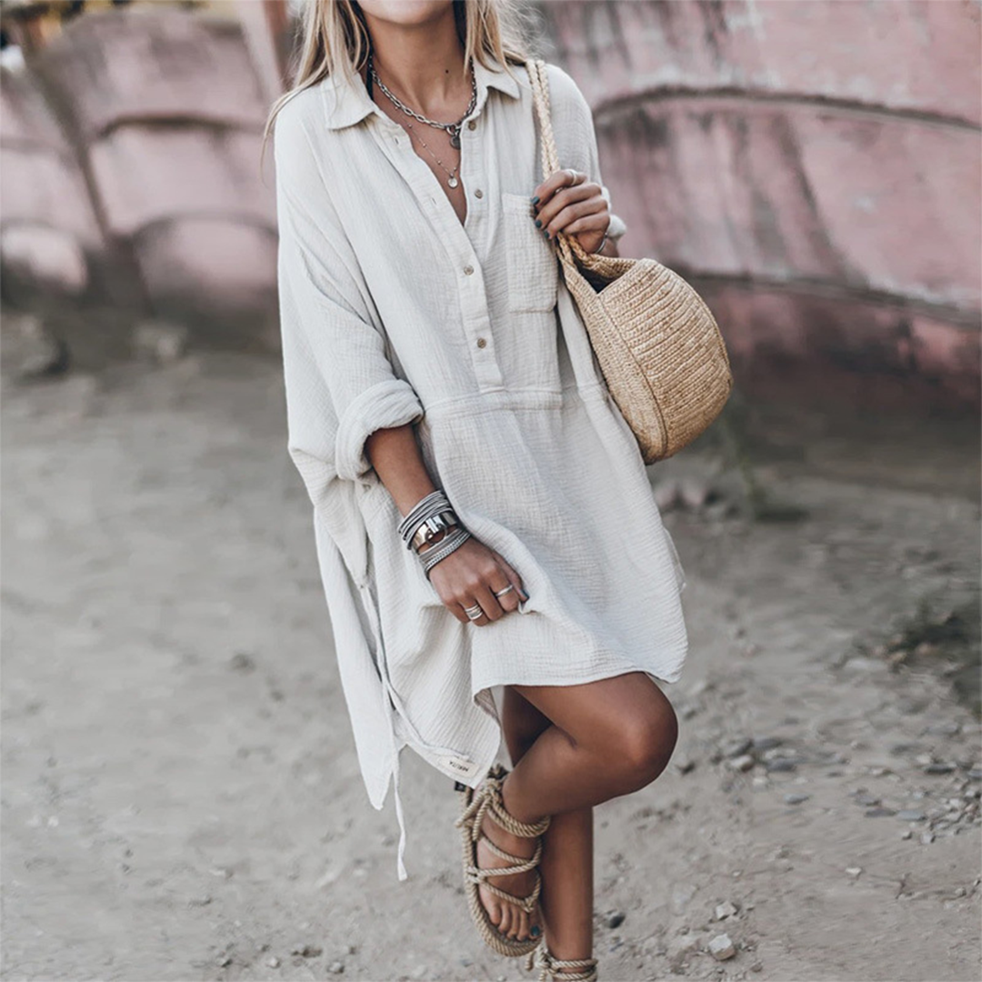 Marine - Robe De Plage Chemise