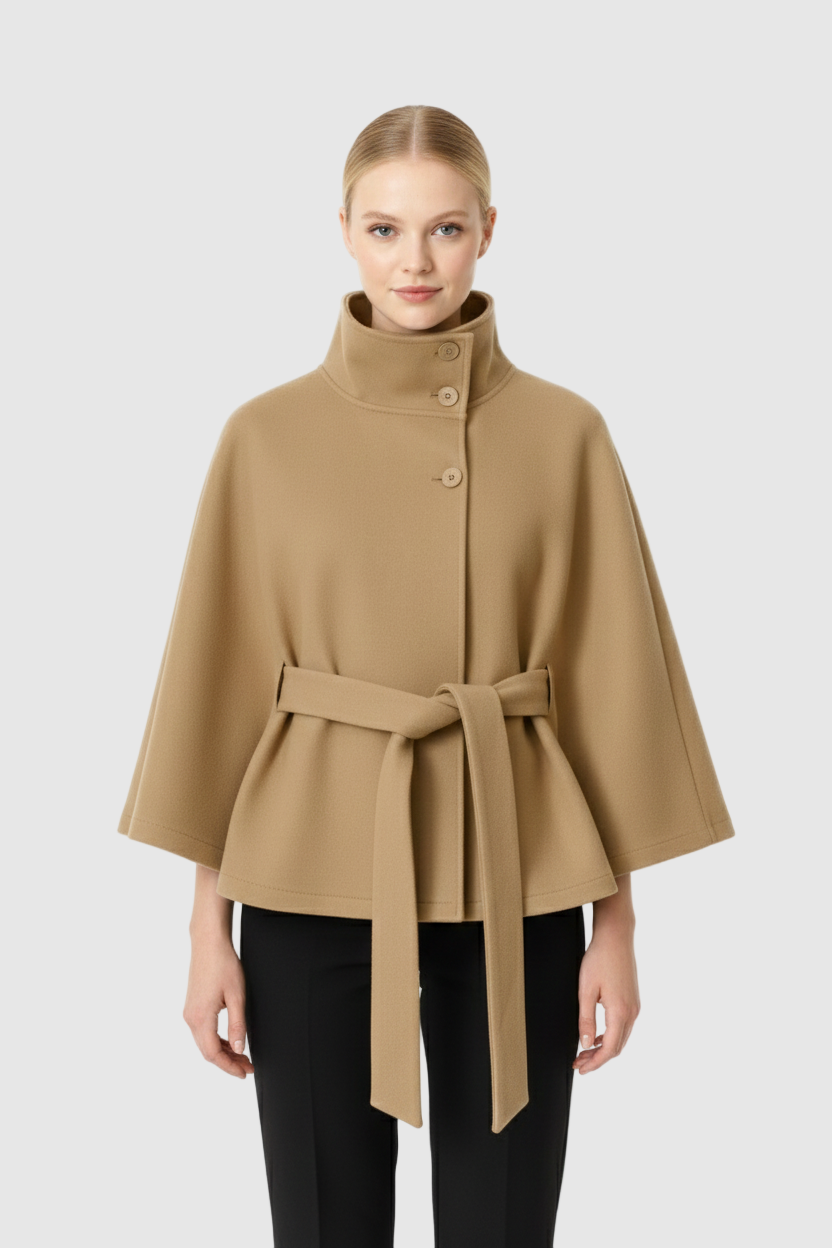 Sofia – Manteau laine femme à col élégant