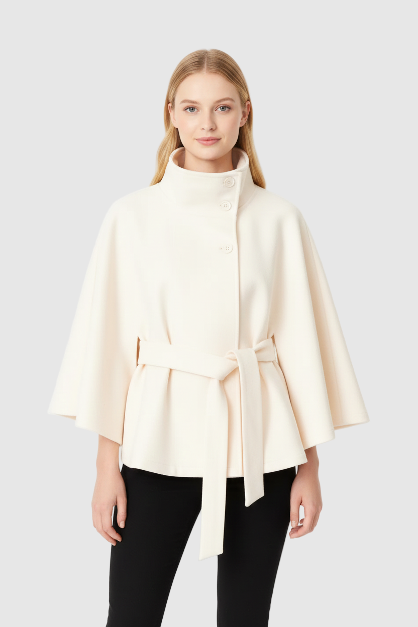 Sofia – Manteau laine femme à col élégant
