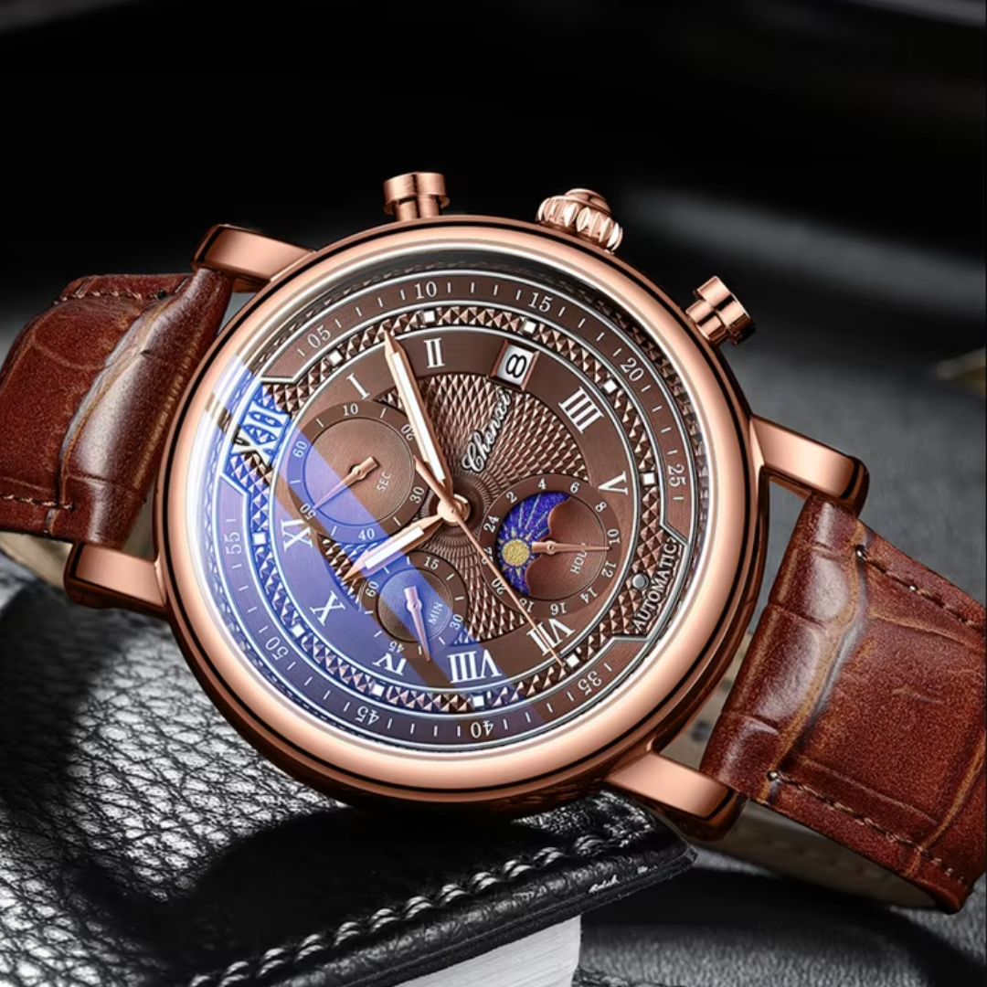 Théodore – Montre-Bracelet En Cuir Pour Hommes, Élégante Et Intemporelle