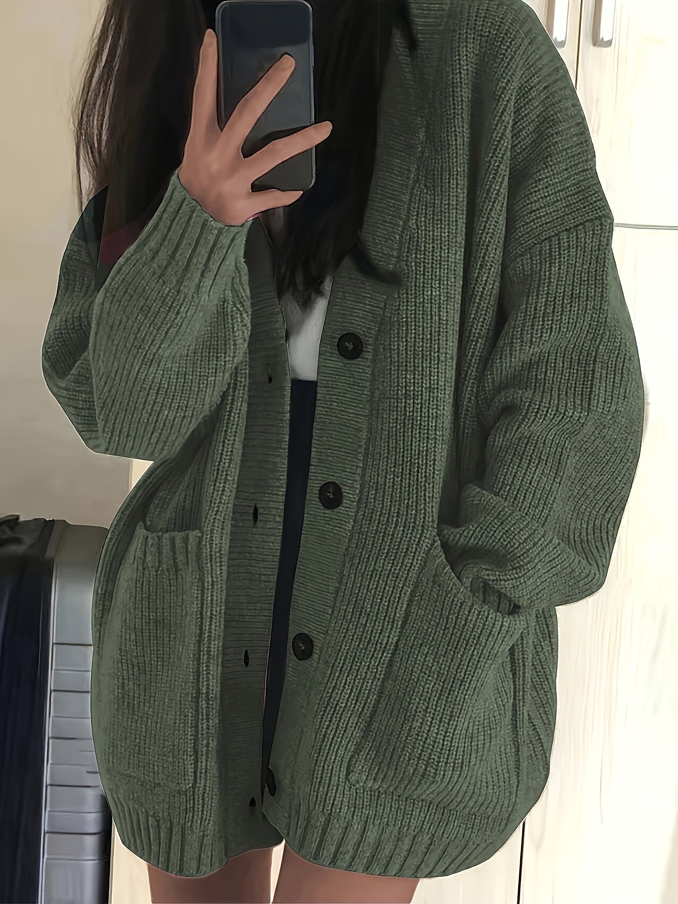 Karine - Cardigan Élégant Oversize Grosse Maille