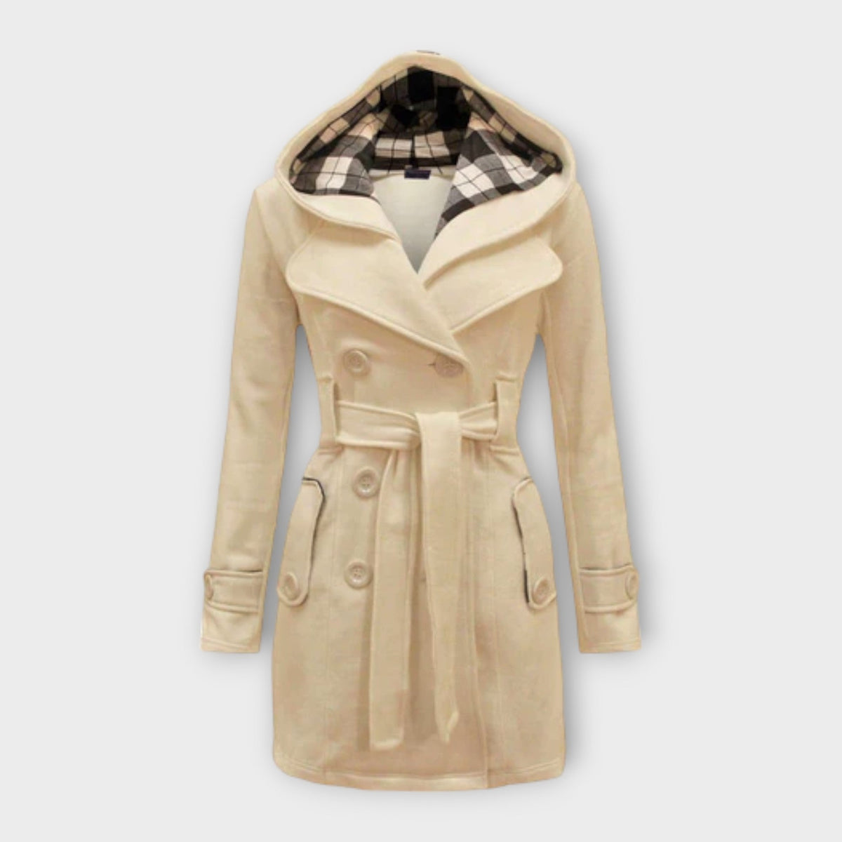 Corinne | Manteau Élégant Ceinturé à Capuche