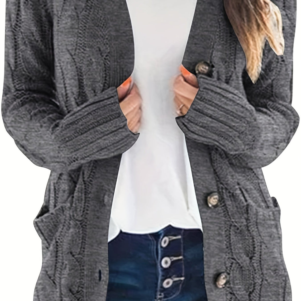 Isabelle - Cardigan Élégant Oversize Torsadé