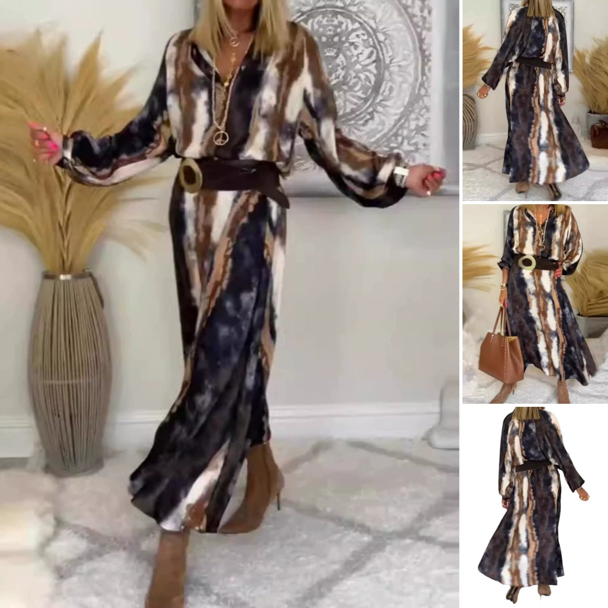 Monique - Robe d'Été à Carreaux Femme