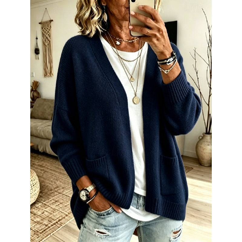 Priya - Cardigan Élégant Oversize à Poches