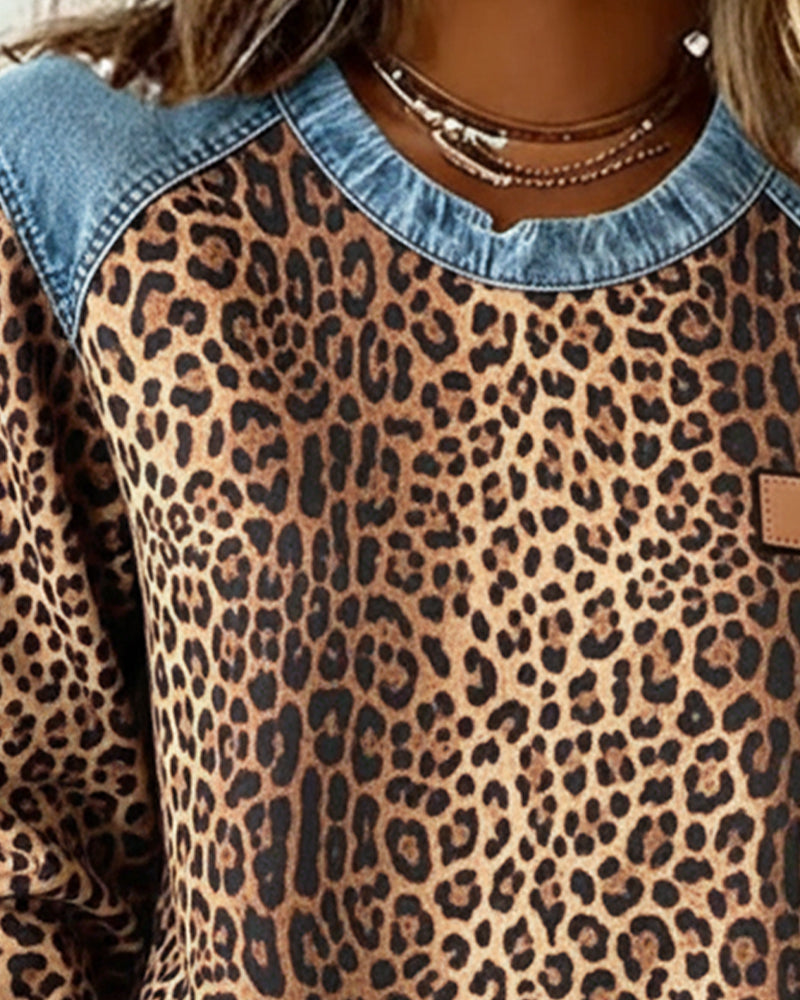 Karine - Pull Chic Imprimé Léopard