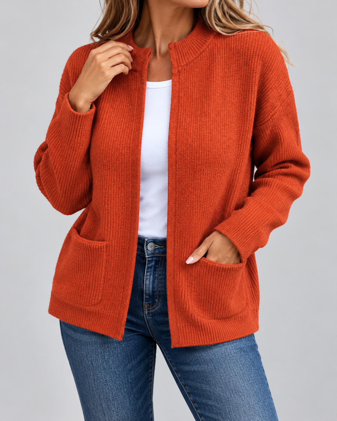 Charlotte - Cardigan Élégant Zippé Fine Maille
