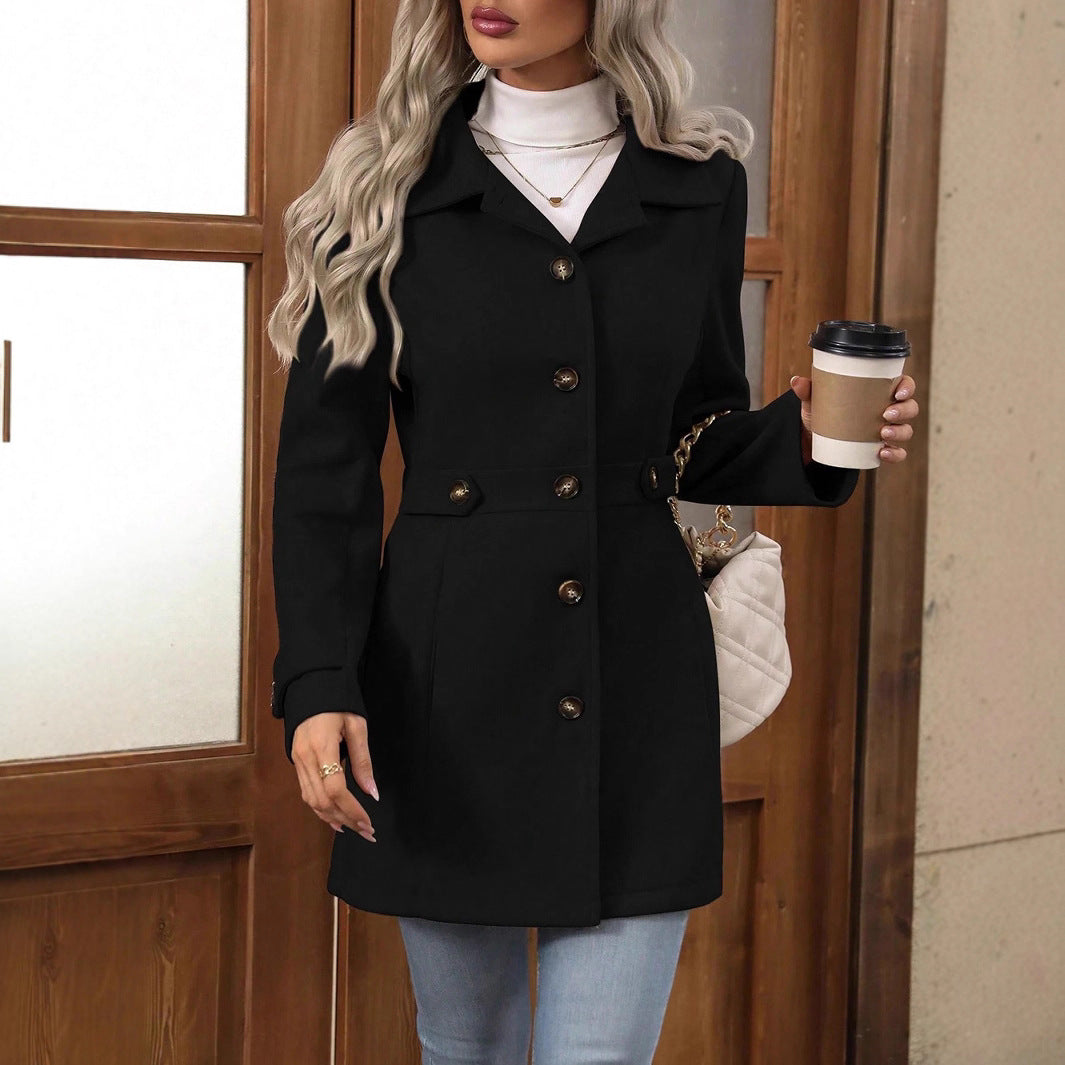 Catherine | Manteau Élégant Mi-Long Ceinturé