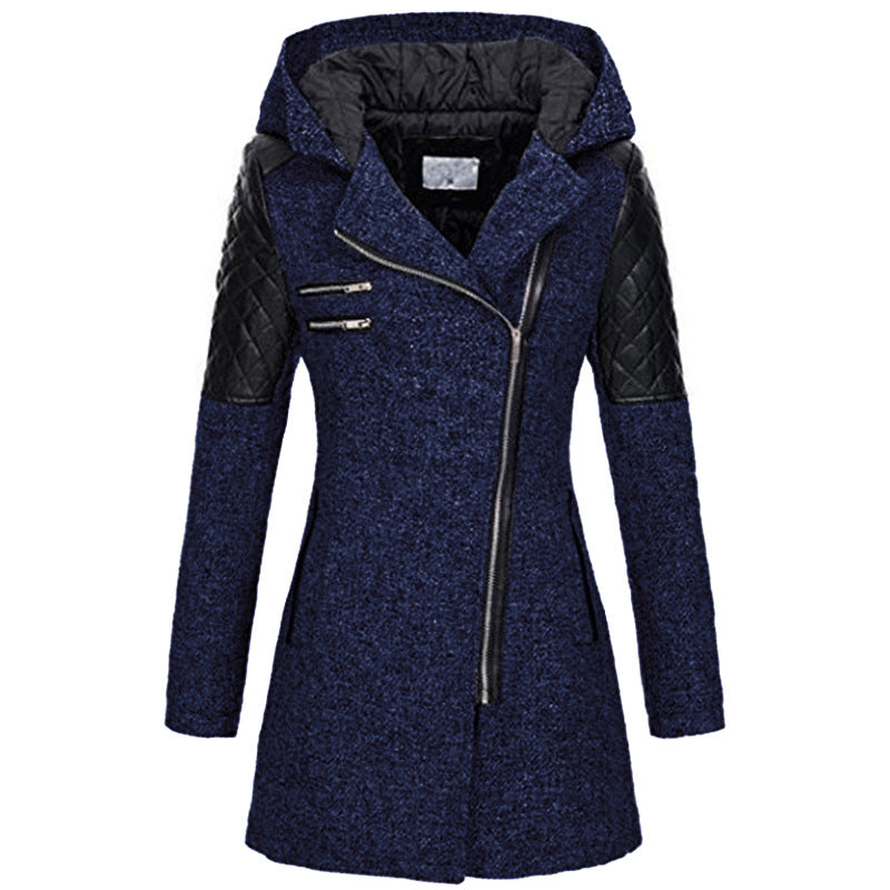 Marguerite - Manteau Élégant Zippé Asymétrique