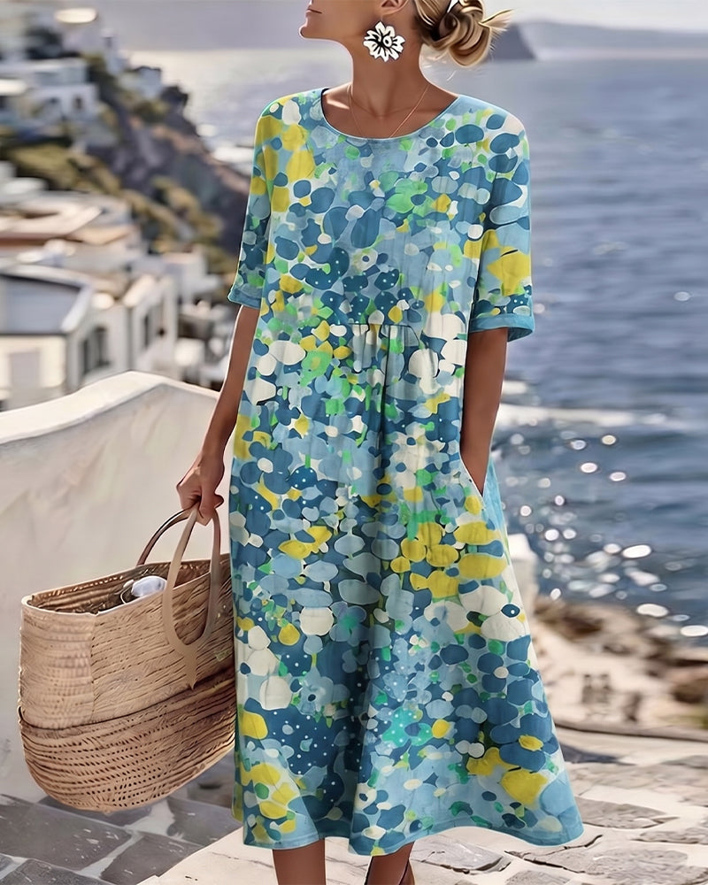 Louise - Robe Lin d'Été Fleurie