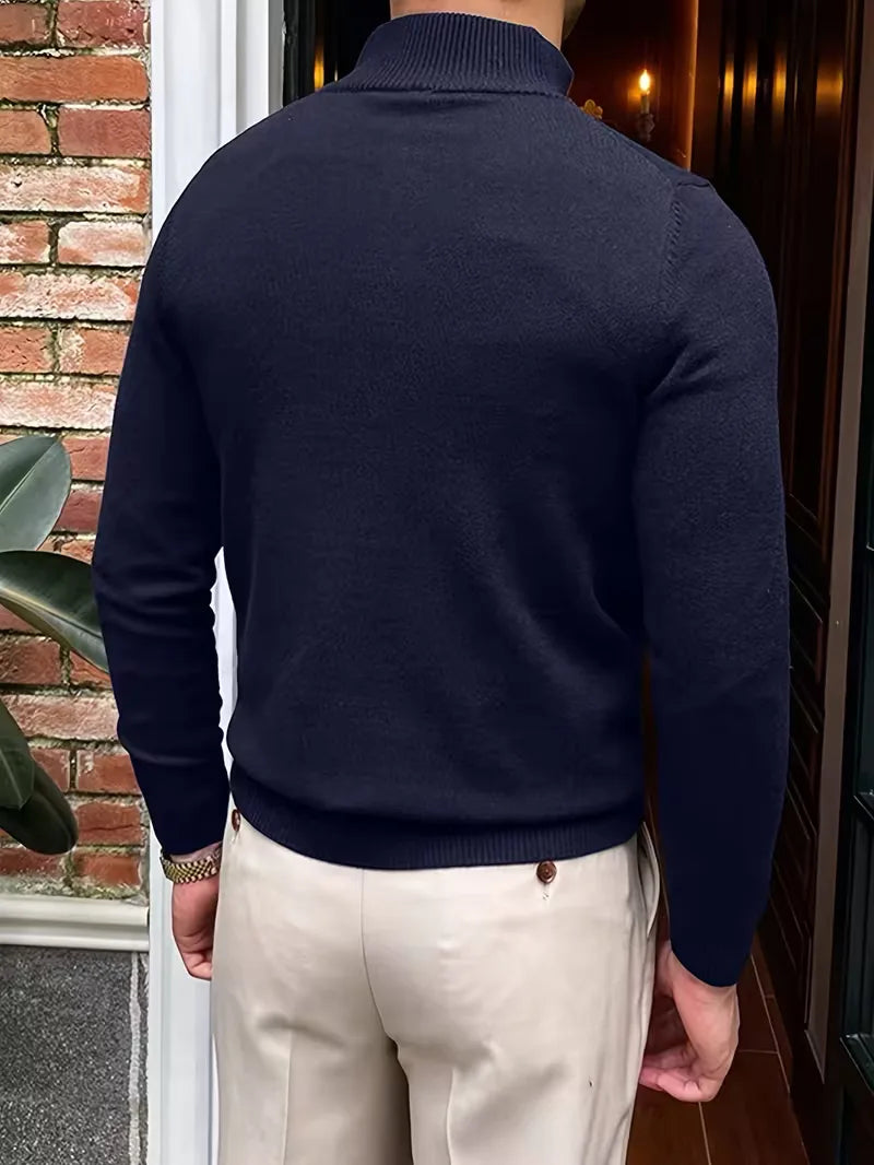 Thomas - Pull Élégant Col Montant Zippé