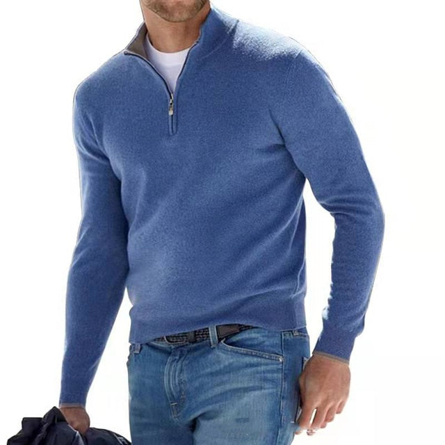 Julien - Pull Élégant Col Zippé Laine