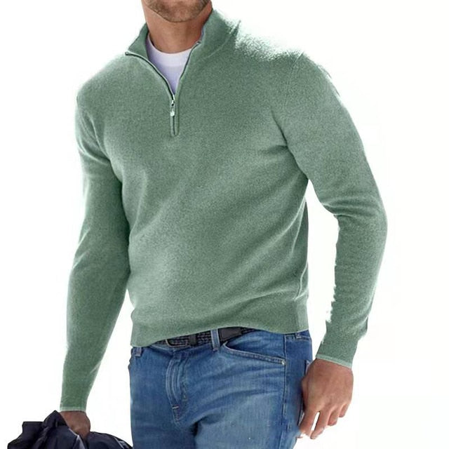 Julien - Pull Élégant Col Zippé Laine
