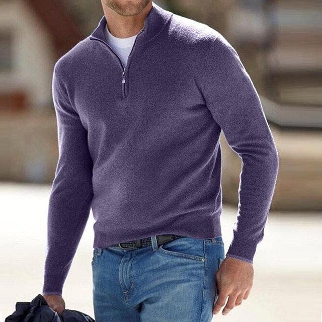 Julien - Pull Élégant Col Zippé Laine