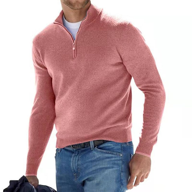 Julien - Pull Élégant Col Zippé Laine