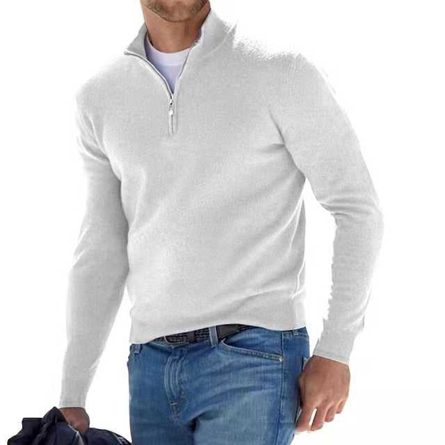 Julien - Pull Élégant Col Zippé Laine