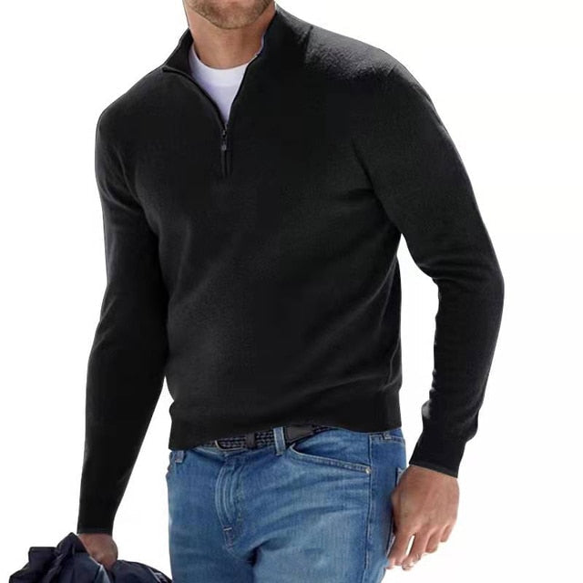 Julien - Pull Élégant Col Zippé Laine
