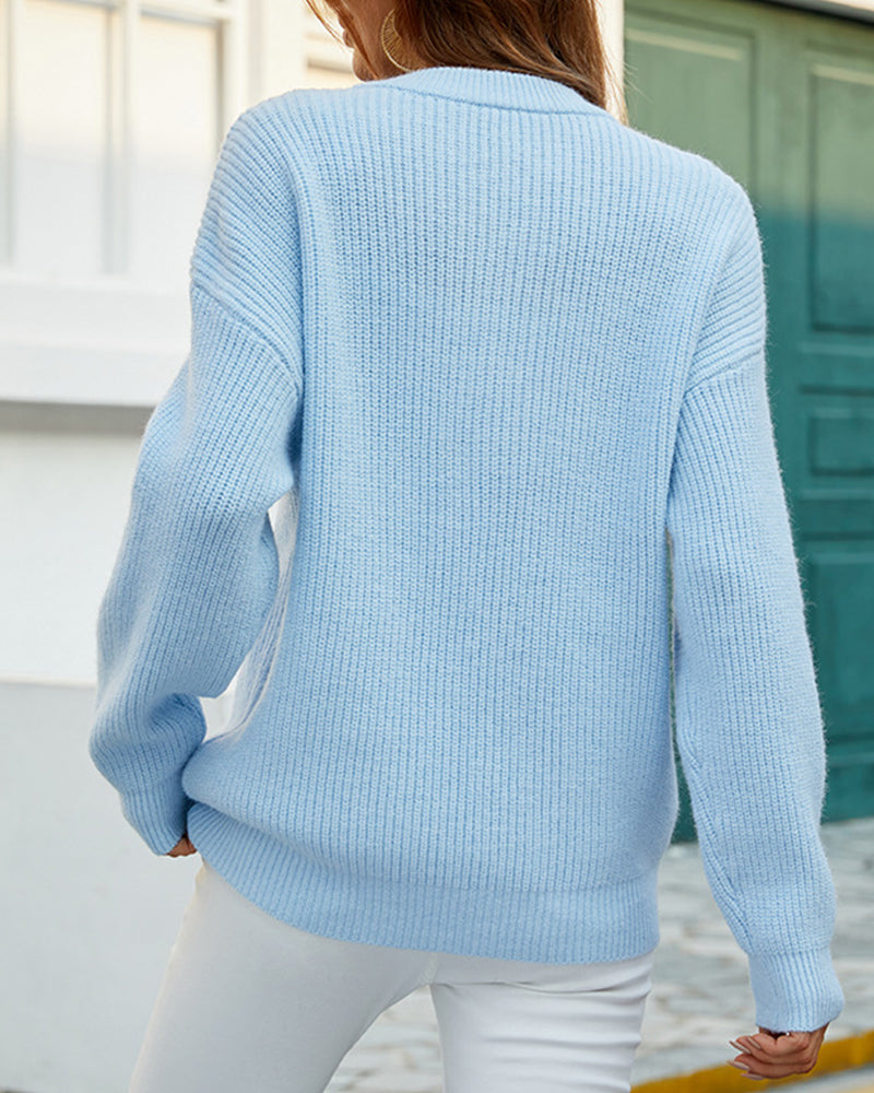 Caroline - Pull Chic Boutonné Grosse Maille