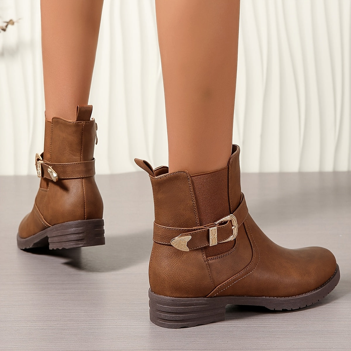 Laurence - Bottines Chelsea Élégantes Boucle Métallique
