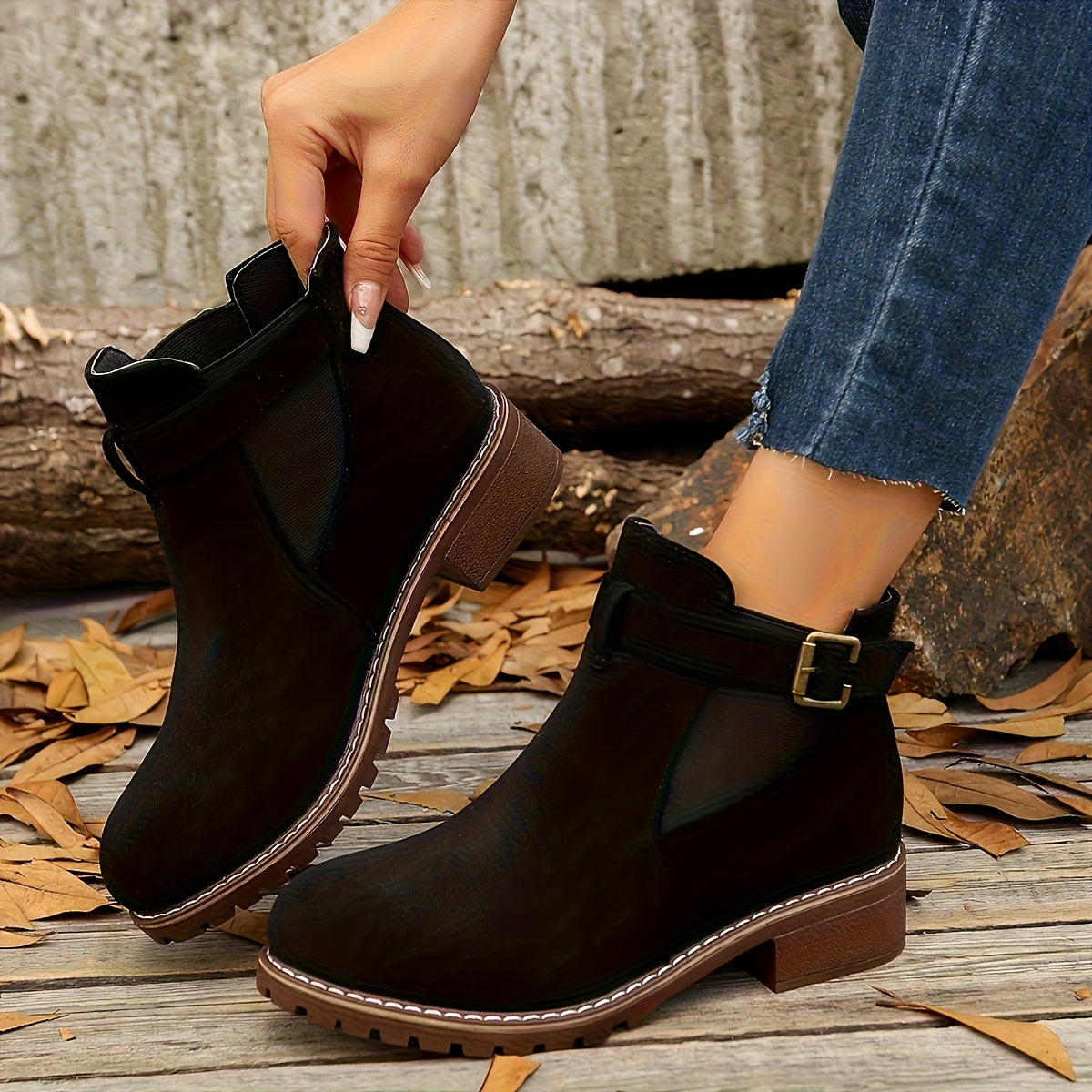 Véronique - Bottines Chelsea Élégantes en Daim