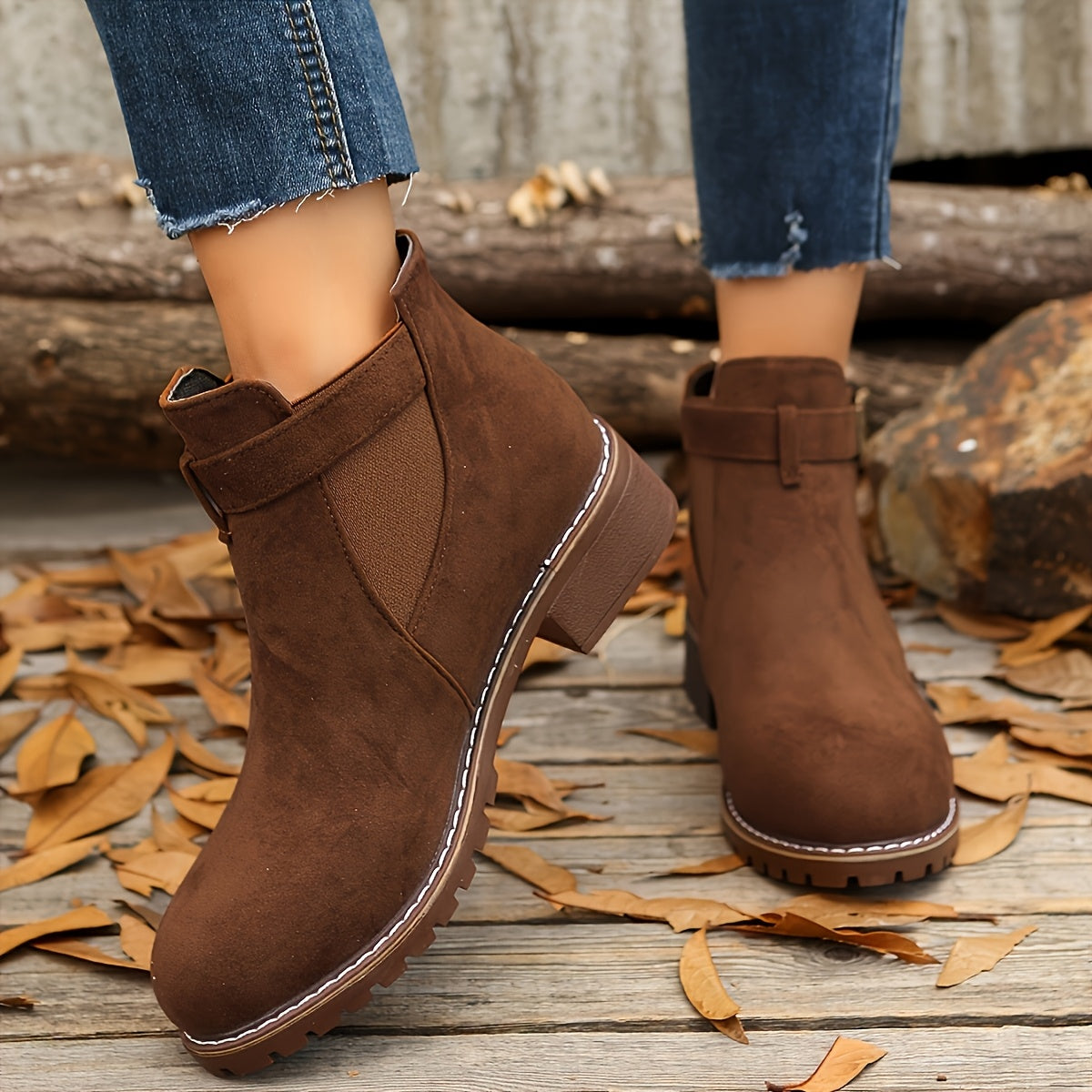 Véronique - Bottines Chelsea Élégantes en Daim