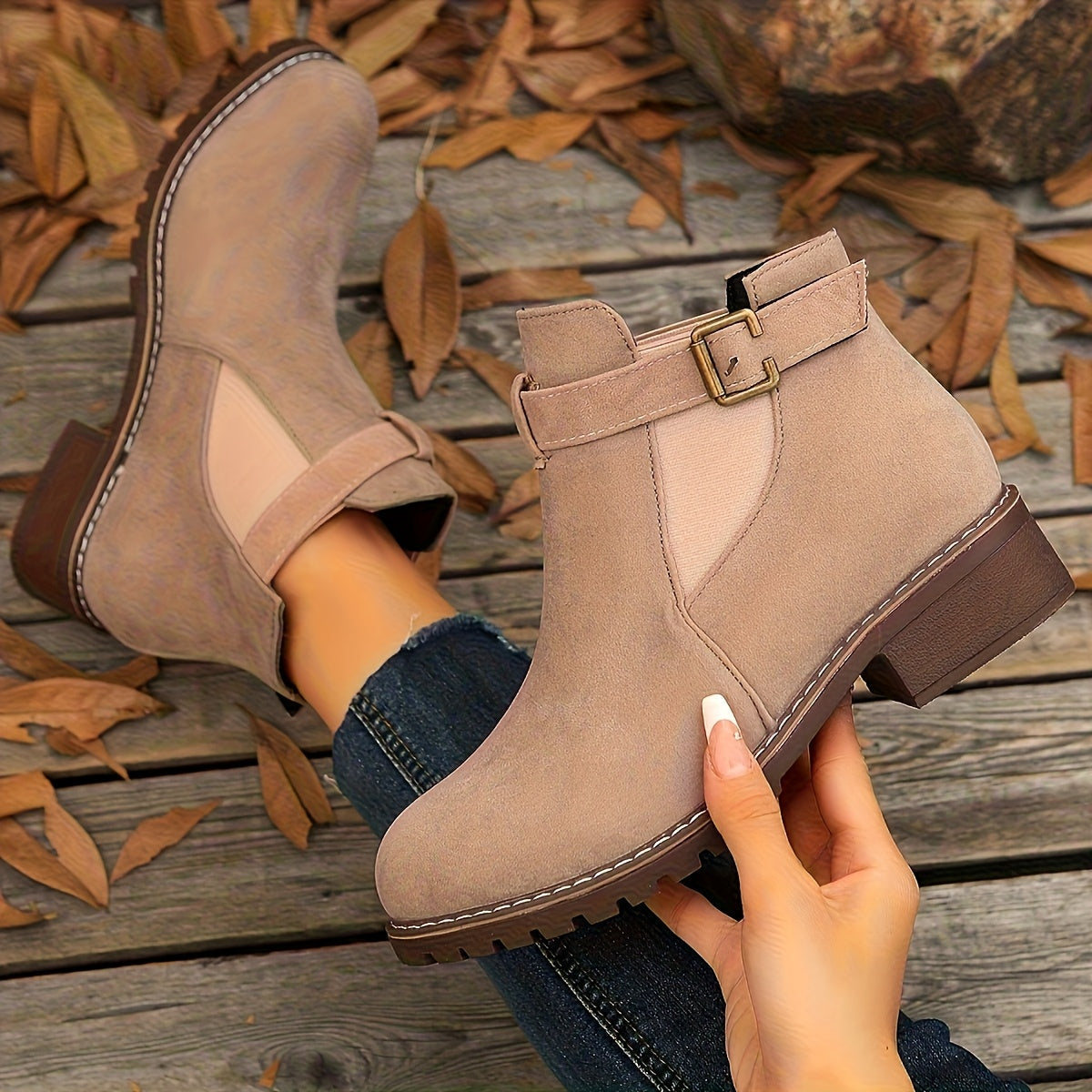 Véronique - Bottines Chelsea Élégantes en Daim