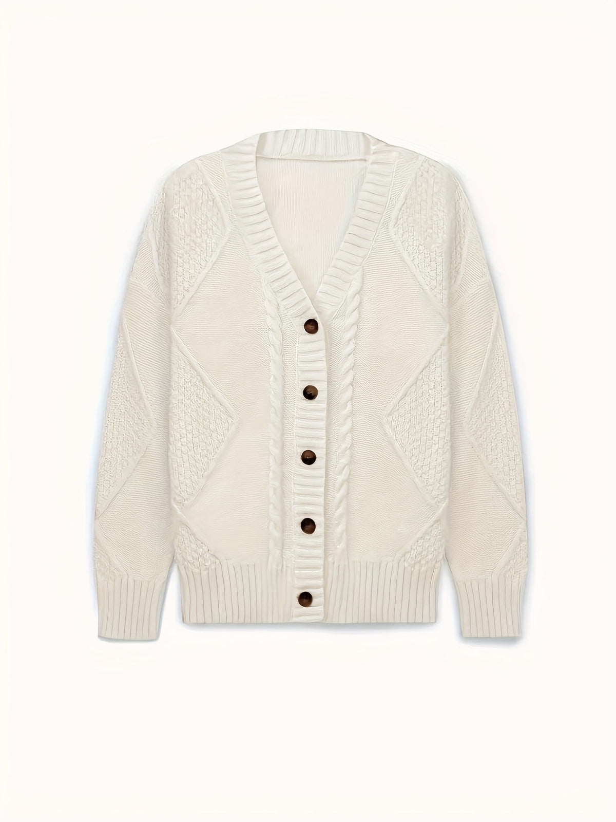 Aurélie - Cardigan Élégant Torsadé Col V