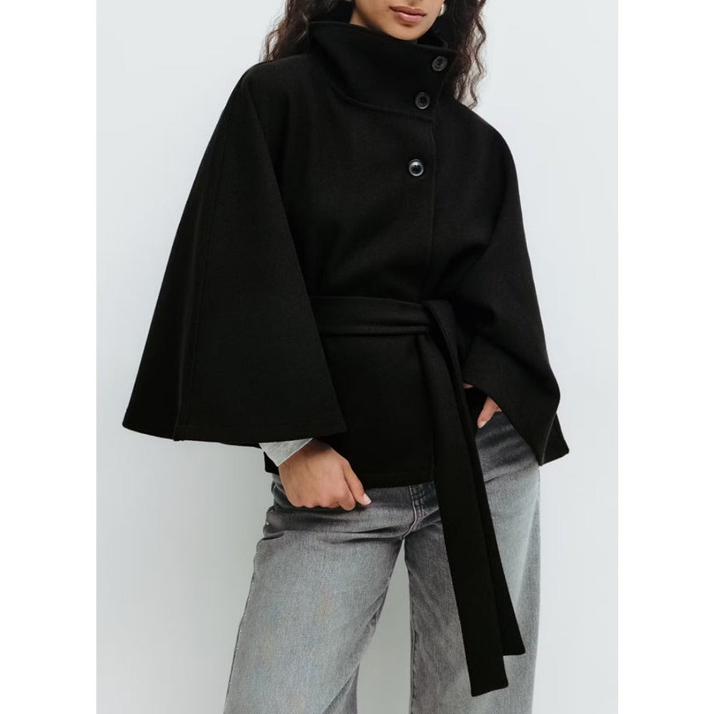 Chantal | Manteau Élégant Cape Col Montant