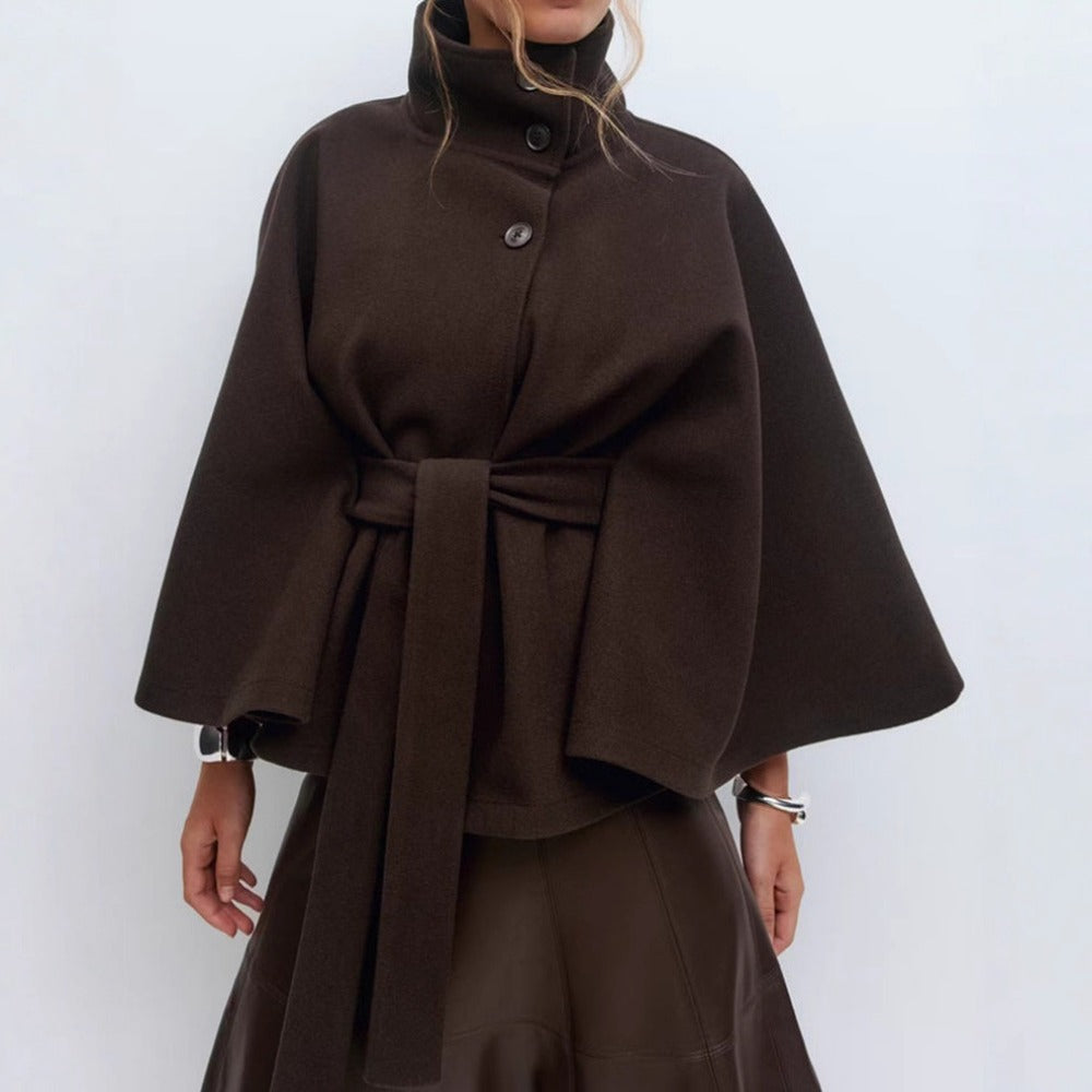 Chantal | Manteau Élégant Cape Col Montant