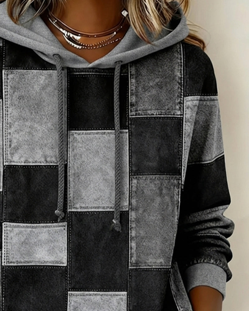 Manon - Hoodie Chic Imprimé Patchwork