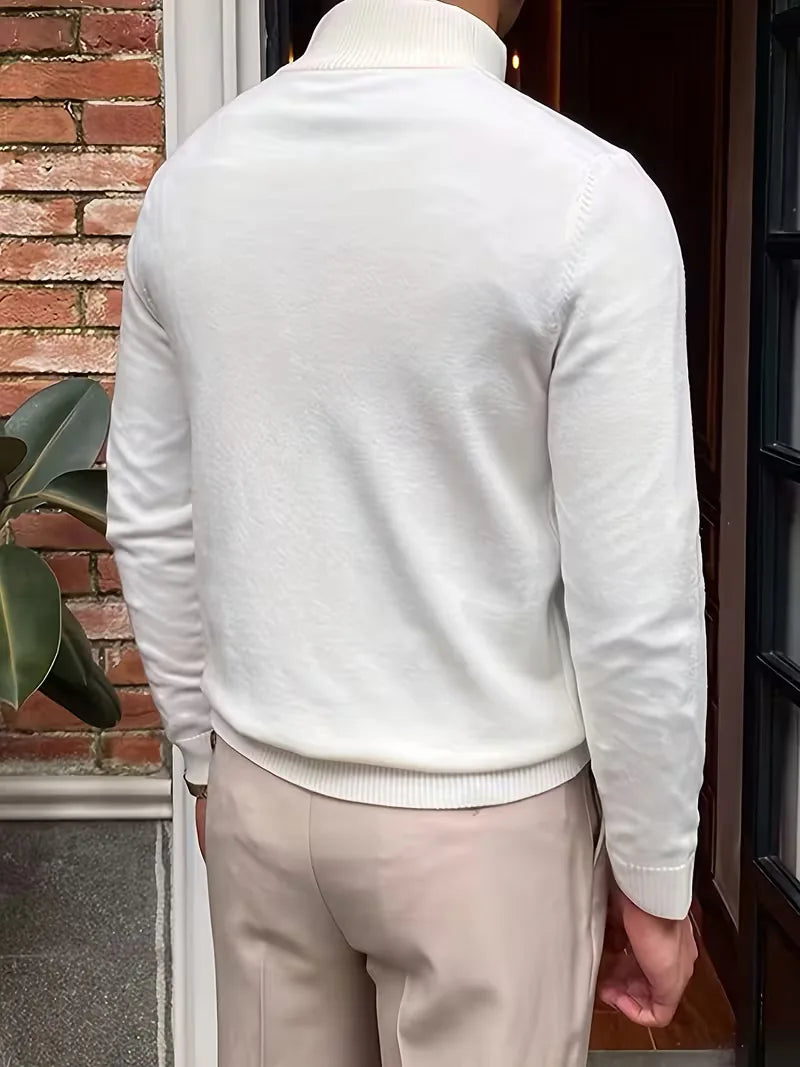 Thomas - Pull Élégant Col Montant Zippé