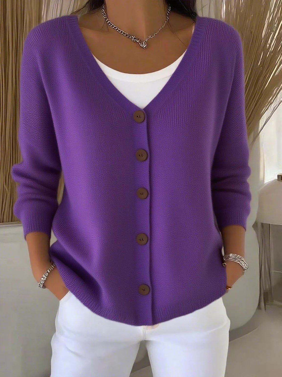 Caroline - Cardigan Élégant Ample Col V